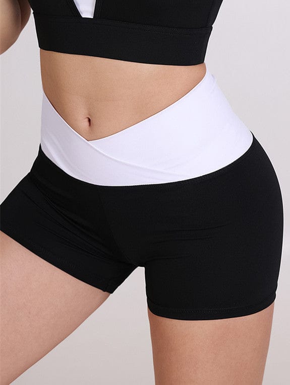 anna kaci Crossing Waistband Active Shorts
