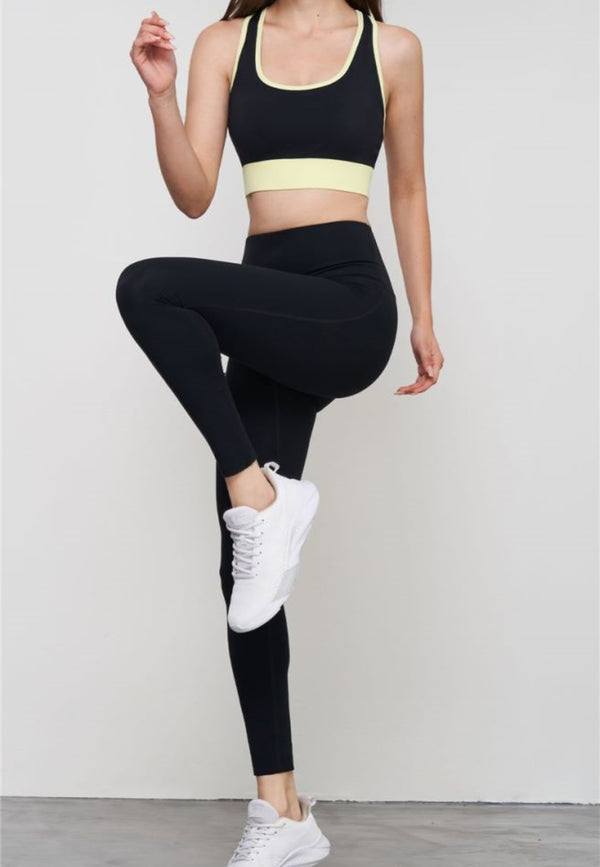 Anna Kaci Cutout Racer Back Sports Bra