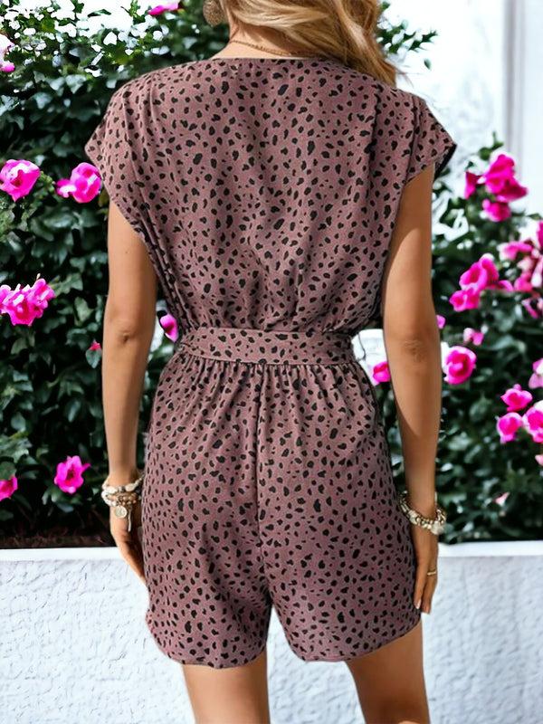 Anna Kaci Dotted Pattern Batwing Sleeved Jumpsuit