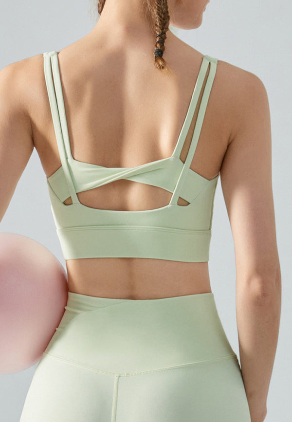 Anna Kaci Double Strap Back Sports Top