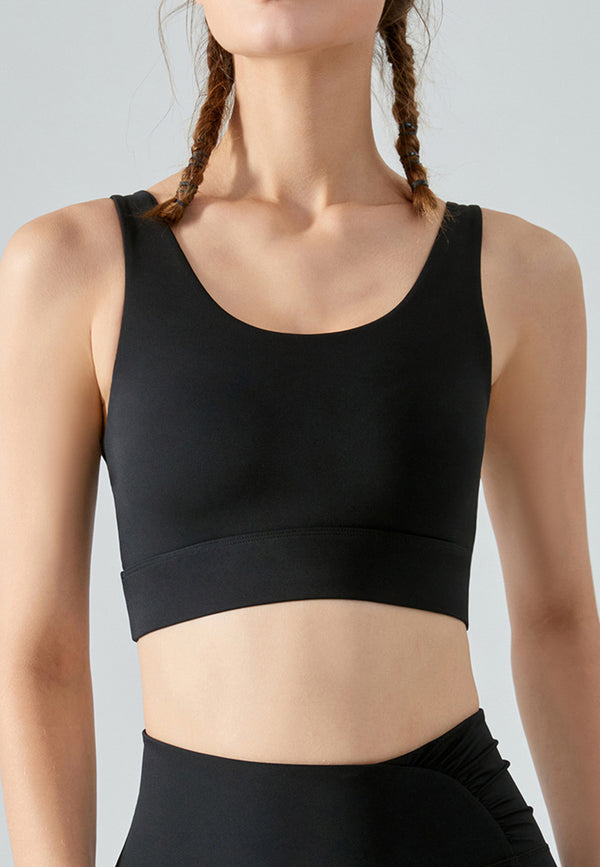 anna kaci Double Strap Back Sports Top