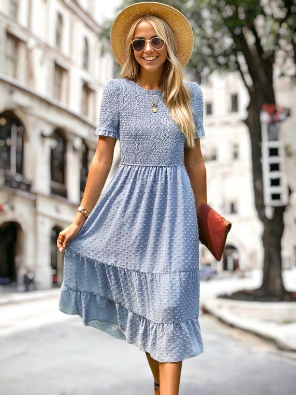Anna Kaci Double Textured Tiered Dress