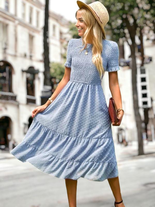 anna kaci Double Textured Tiered Dress