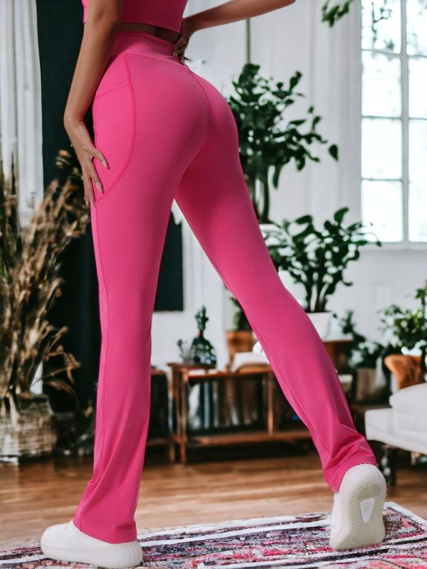 Anna Kaci Drapey Wide-Leg High-Waisted Yoga Pants