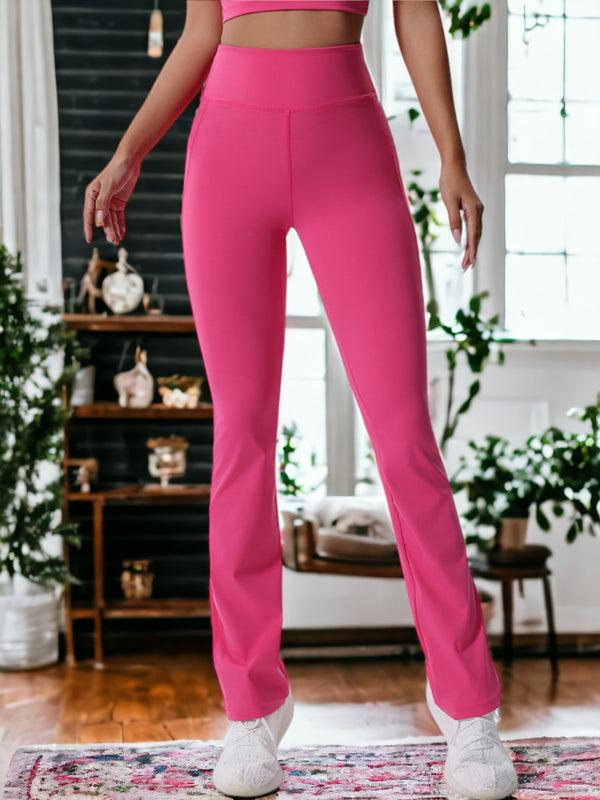 anna kaci Drapey Wide-Leg High-Waisted Yoga Pants