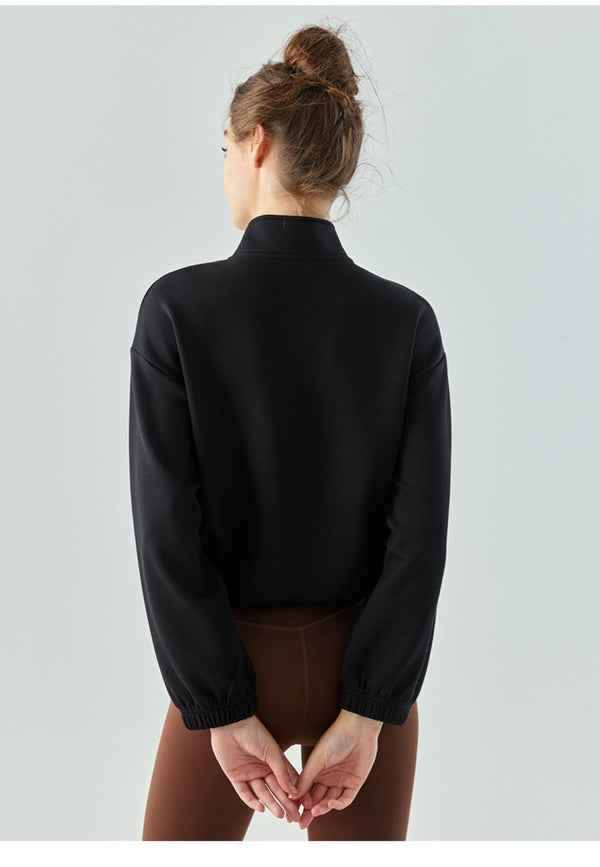 Anna Kaci Drawstring Hem Mock Neck Sweater