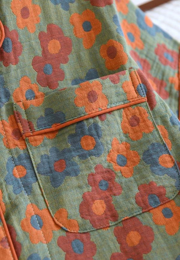 Anna Kaci Fall Floral Pajama Three Piece Set