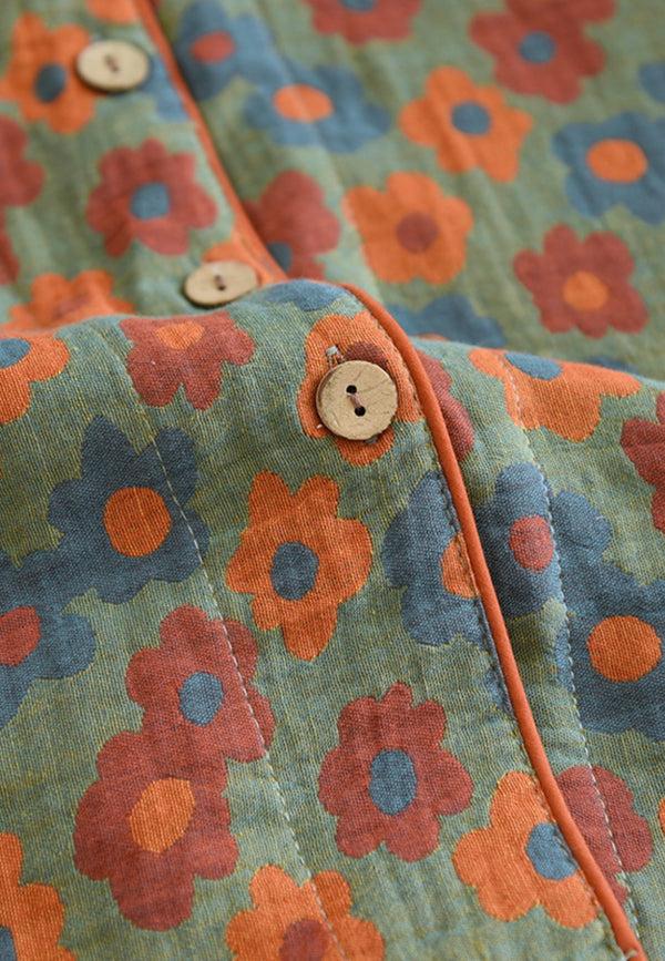 Anna Kaci Fall Floral Pajama Three Piece Set