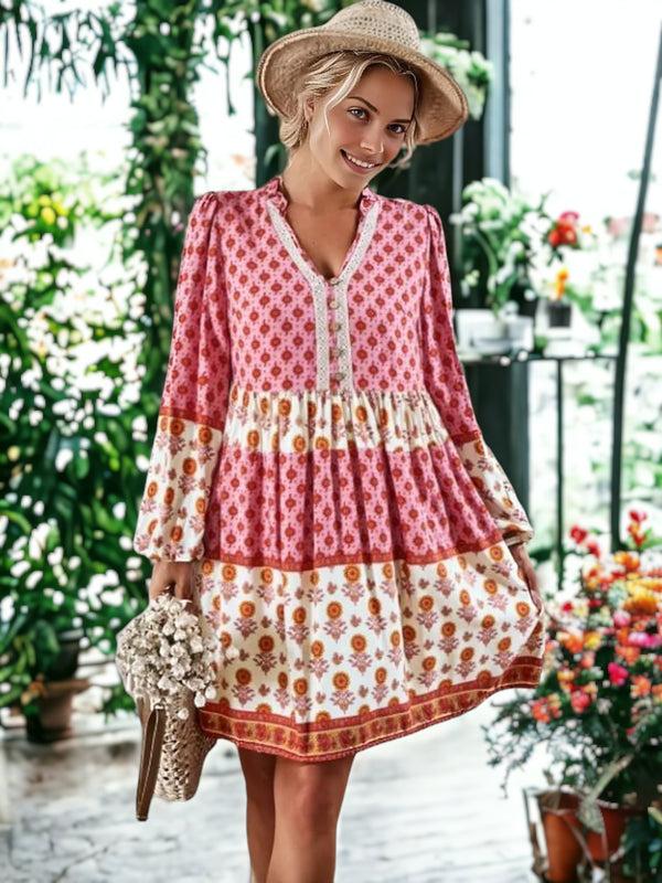 Anna Kaci Floral Pattern Boho Dress