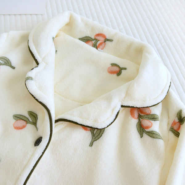 Anna Kaci Floral Print Fuzzy Pajama Coordinates