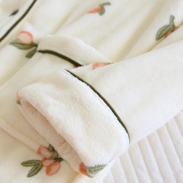 Anna Kaci Floral Print Fuzzy Pajama Coordinates