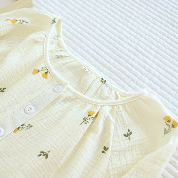 Anna Kaci Floral Print Textured Pajama Coordinates