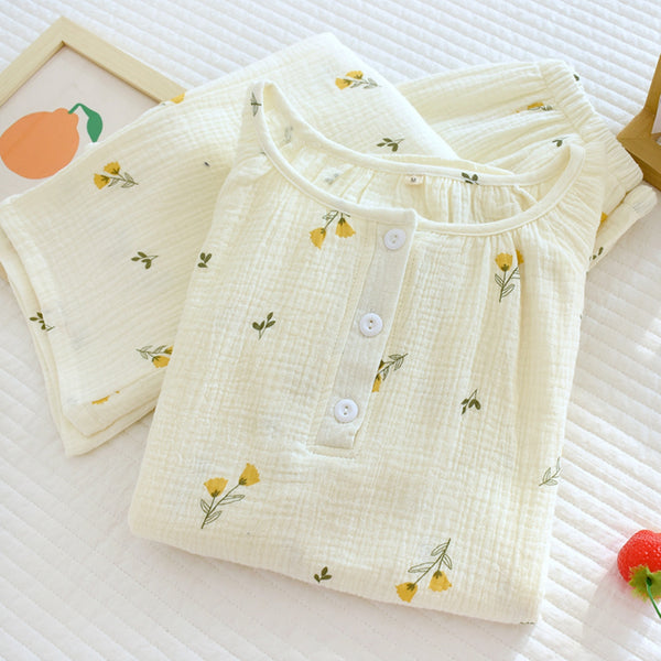 anna kaci Floral Print Textured Pajama Coordinates