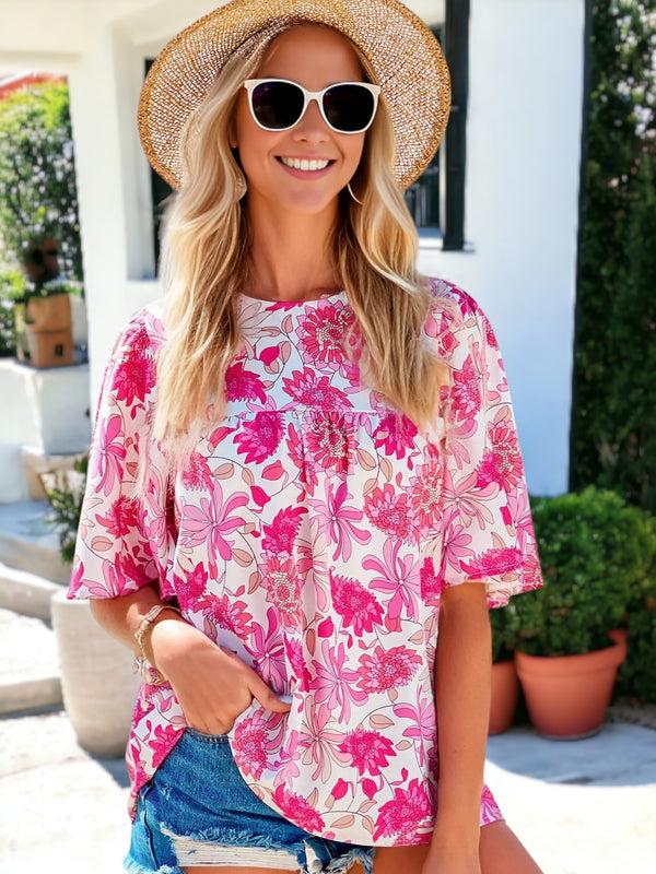 Anna Kaci Floral Printed Bohemian Top