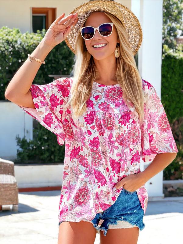 Anna Kaci Floral Printed Bohemian Top