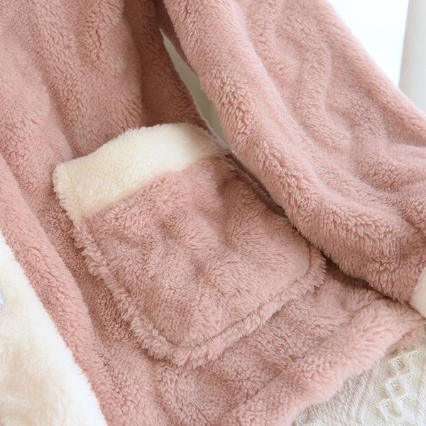 Anna Kaci Fuzzy Textured Thick Pajama Coordinates