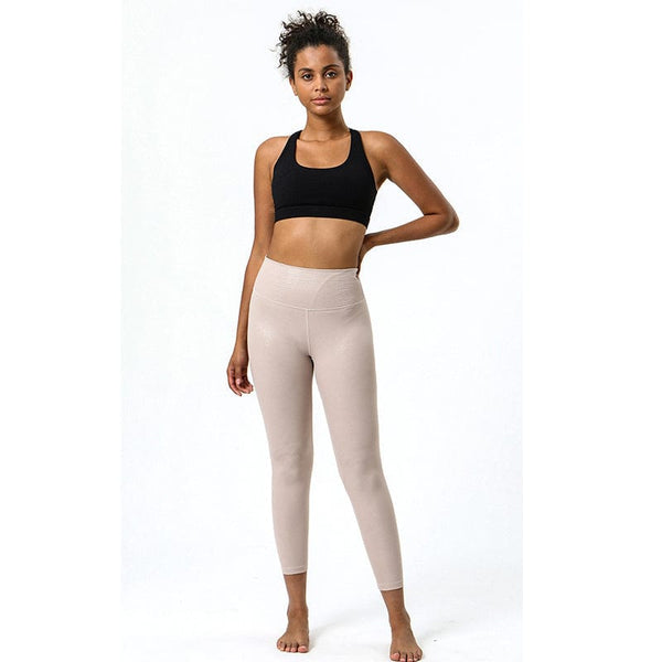 Anna Kaci Glossy & Shiny High Rise 7/8 Leggings