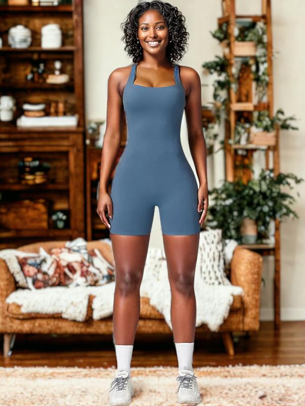 Anna Kaci Halter Neck One-Piece Yoga Jumpsuit