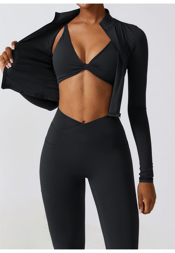 Anna Kaci High Collar Zip-Up Sports Jacket