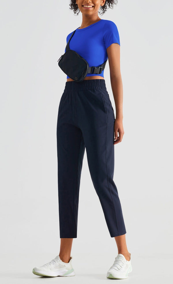 Anna Kaci High Rise Cropped Capri Slim Fit Joggers