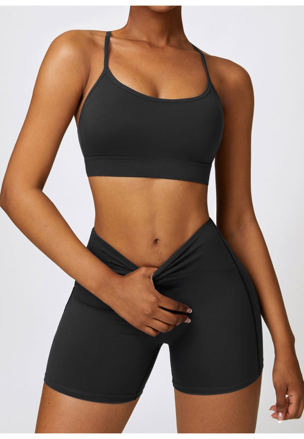 Anna Kaci High Waist Activewear Shorts