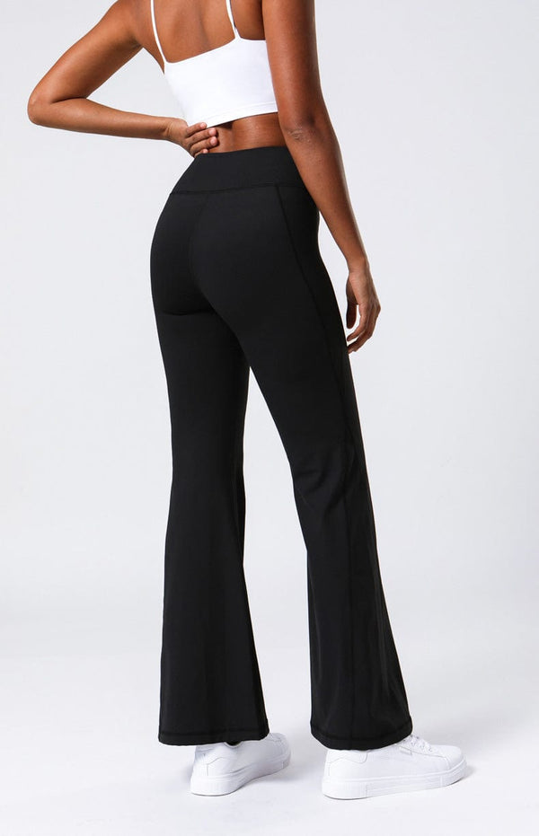 anna kaci High Waist Flare Pants with Stitching