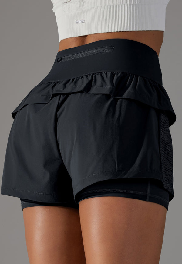 Anna Kaci High Waist Ruffle Shorts