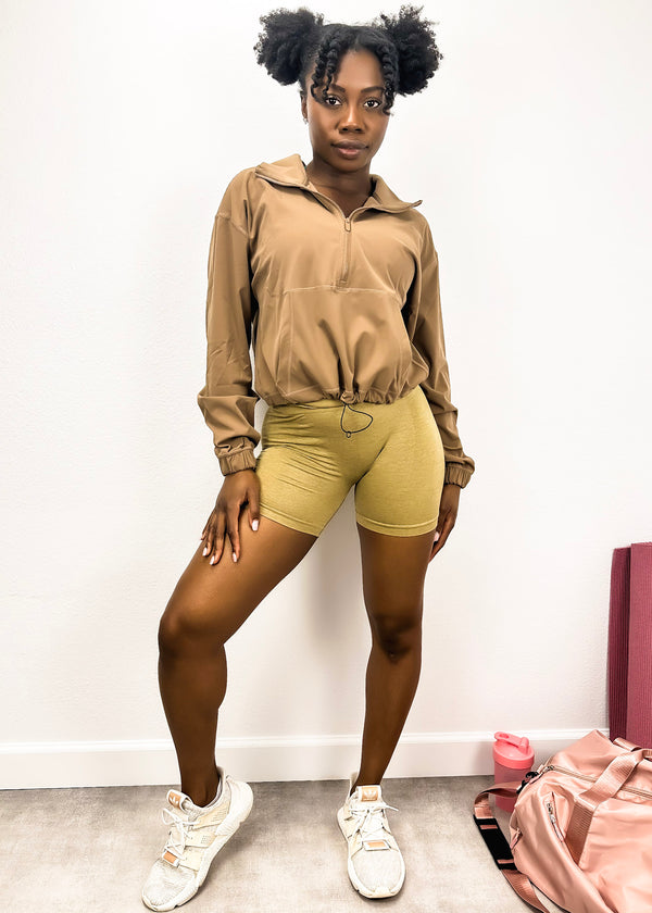 Anna Kaci High Waist Side Mesh Active Shorts