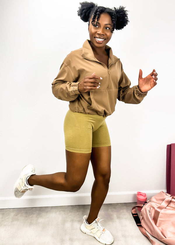 Anna Kaci High Waist Side Mesh Active Shorts