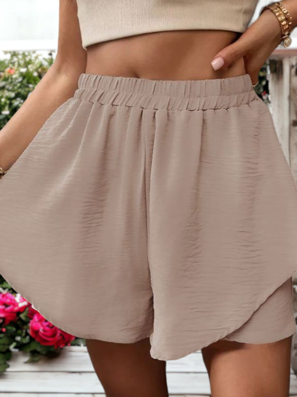 Anna Kaci High Waisted Double Layered Shorts