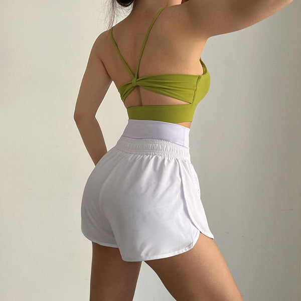 Anna Kaci High Waisted Lined Active Shorts