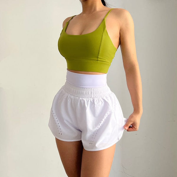 Anna Kaci High Waisted Lined Active Shorts