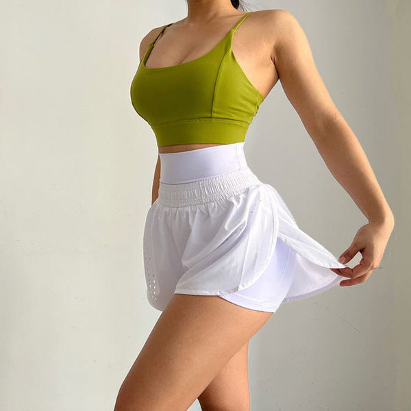 anna kaci High Waisted Lined Active Shorts