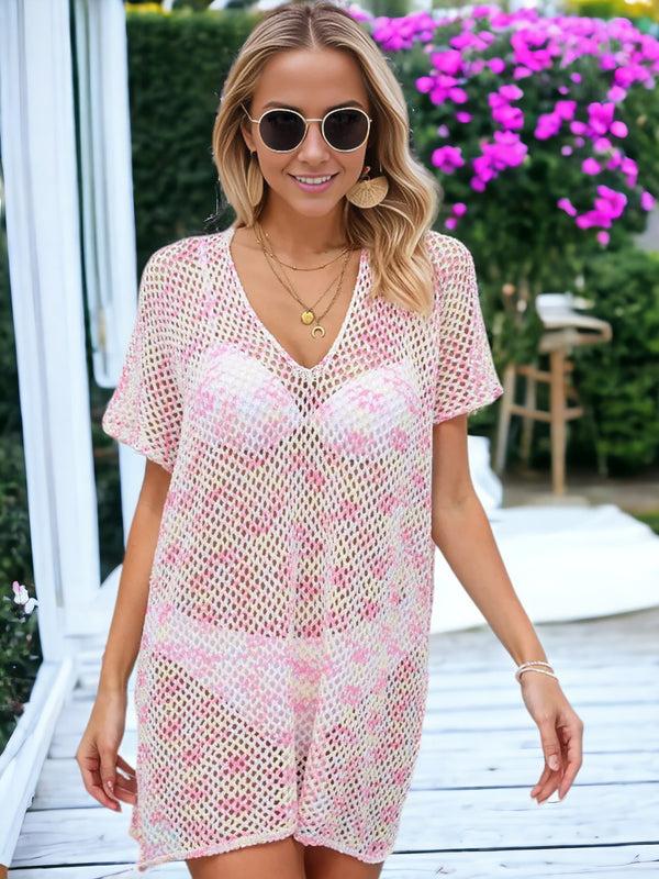 Anna Kaci Hollow Knitted Loose Swimsuit Cover-Up