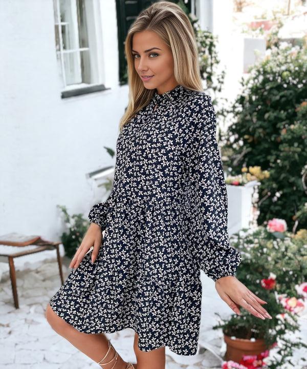 Anna Kaci Keyhole Front Floral Print Dress