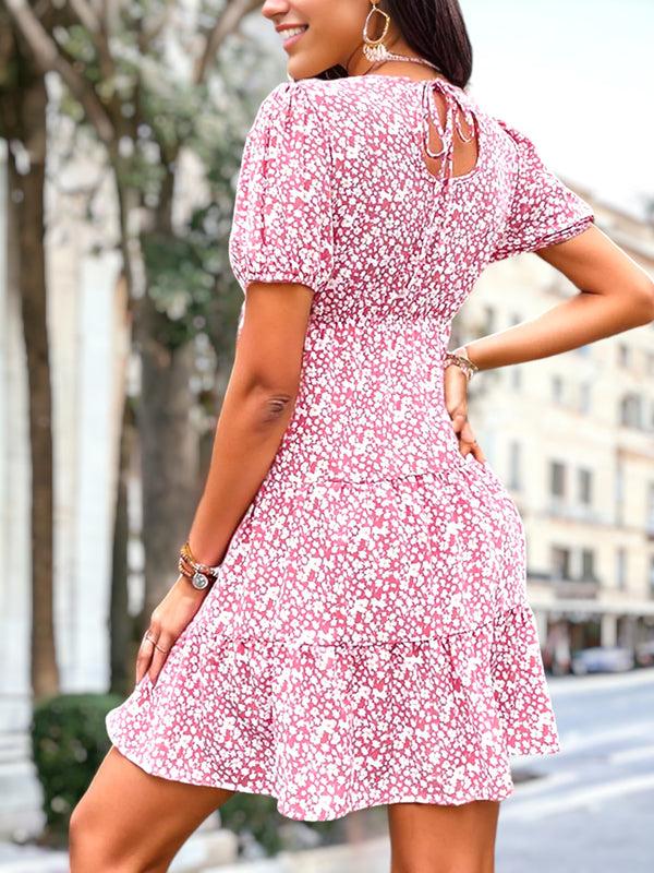 Anna Kaci Keyhole Tie-Back Floral Dress