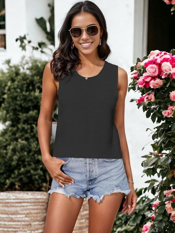 anna kaci Knitted Buttoned Back Camisole