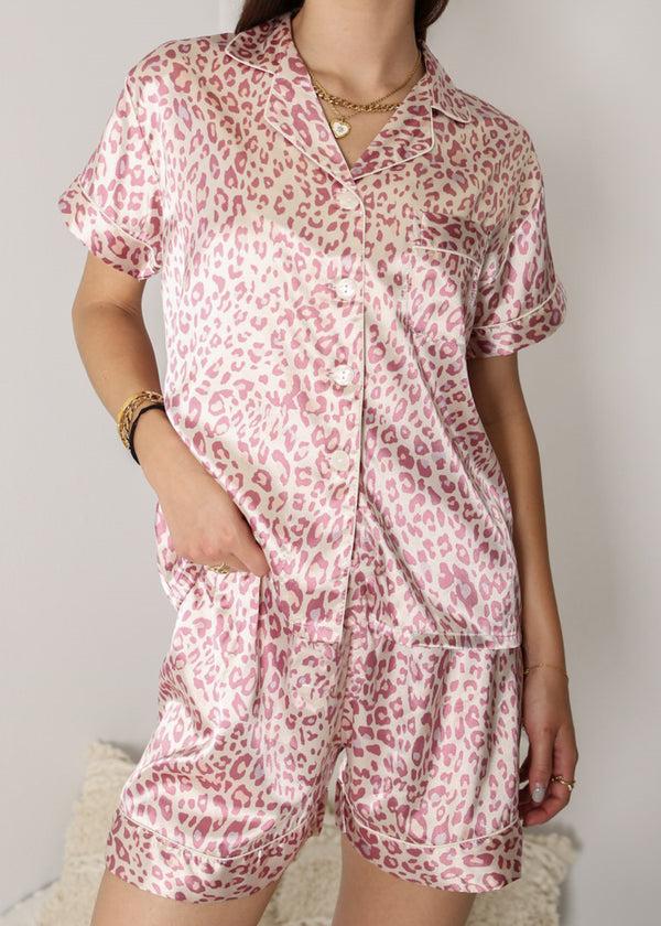 anna kaci Leopard Print Satin Sleepwear