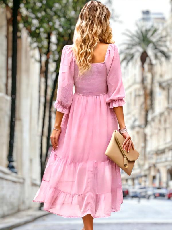 Anna Kaci Leopard Print Slit Midi Dress