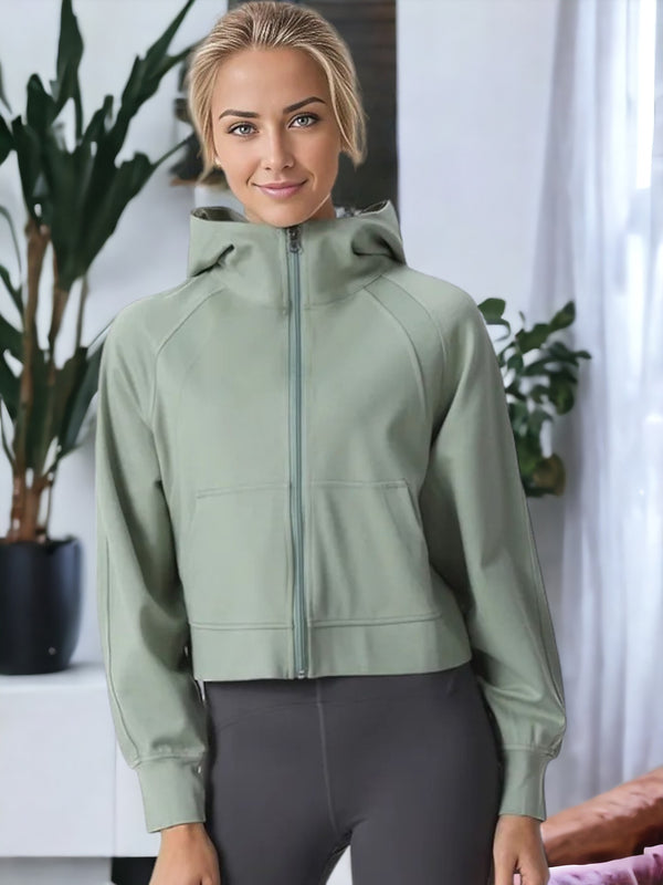 Anna Kaci Loose Hooded Long Sleeved Sports Jacket