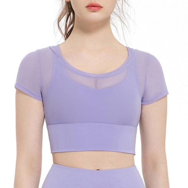 Anna Kaci Mesh Cover Sports Bra Top