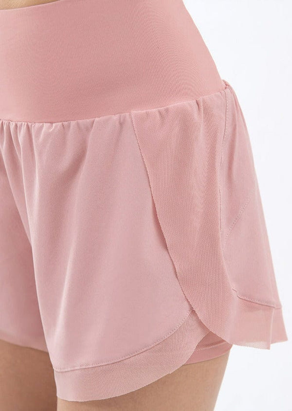 Anna Kaci Mesh Lace Lined Active Shorts