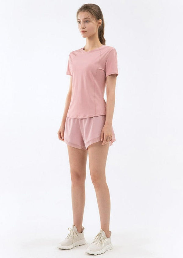 Anna Kaci Mesh Lace Lined Active Shorts