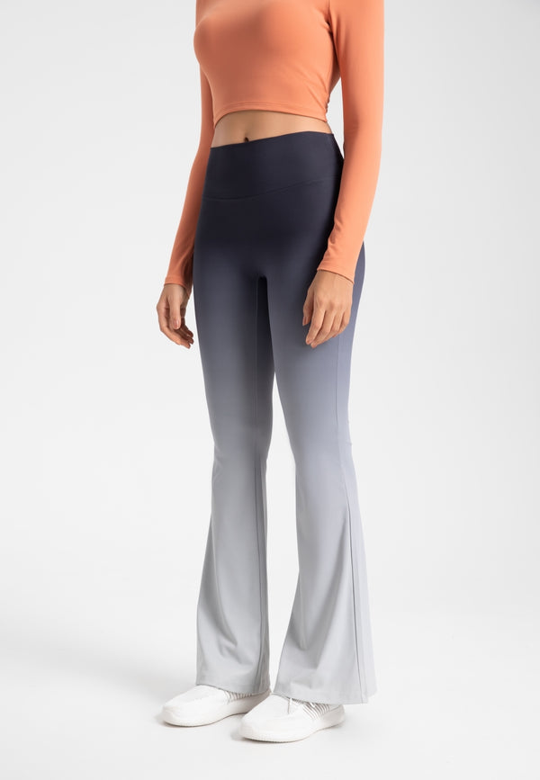 Anna Kaci Ombre Print Flared Leggings