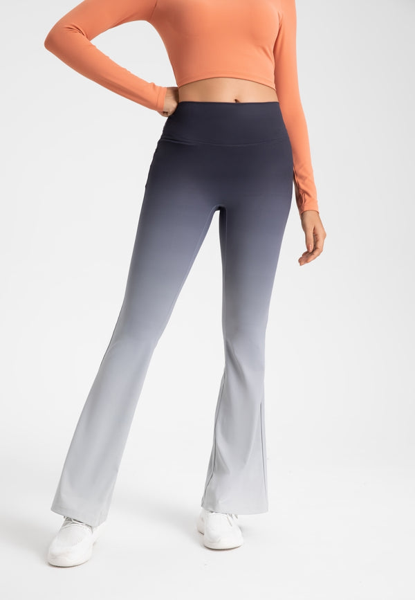 Anna Kaci Ombre Print Flared Leggings