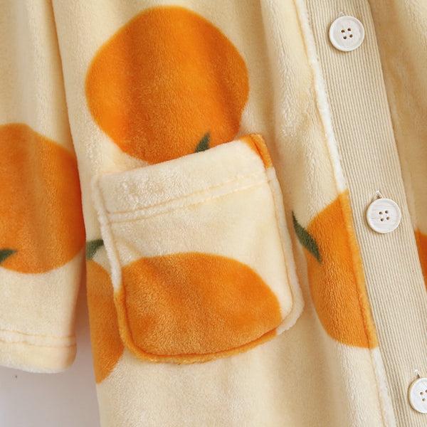 Anna Kaci Orange Pattern Knit Cardigan