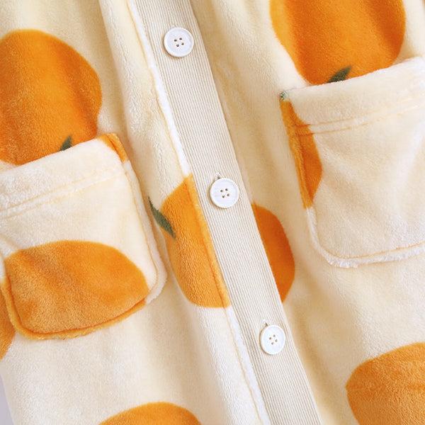Anna Kaci Orange Pattern Knit Cardigan