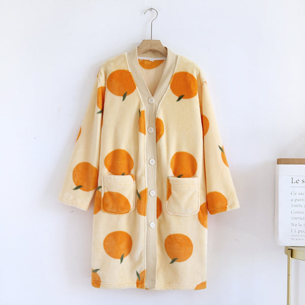 anna kaci Orange Pattern Knit Cardigan