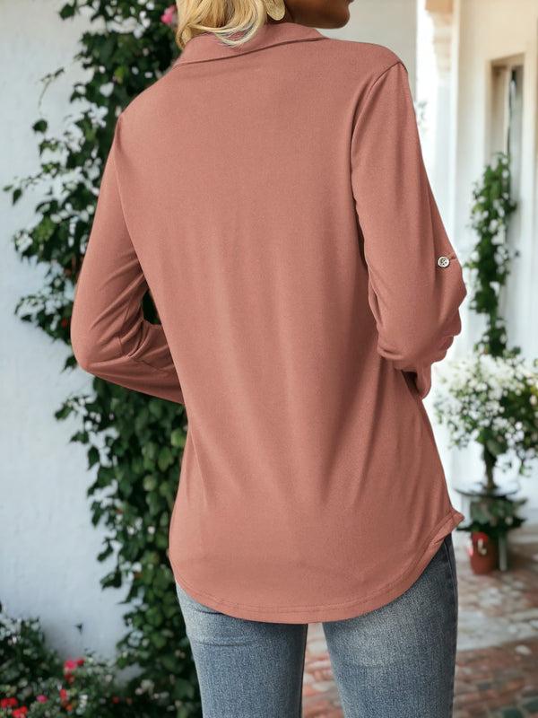 Anna Kaci Pleated Detail Collared Blouse