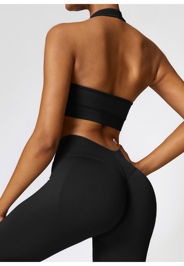 Anna Kaci Plunge Halter Neck Sports Bra